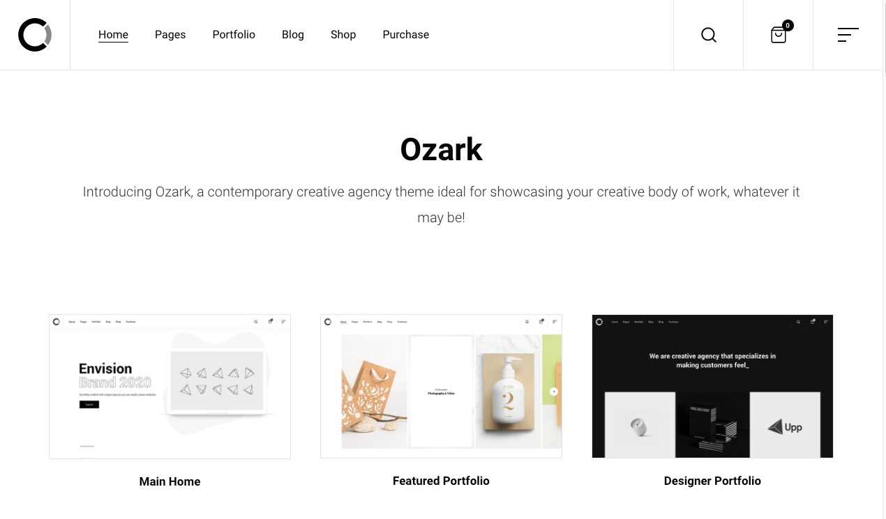 portfolio ozark theme