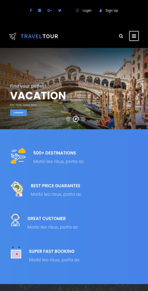 travel traveltour theme mobile