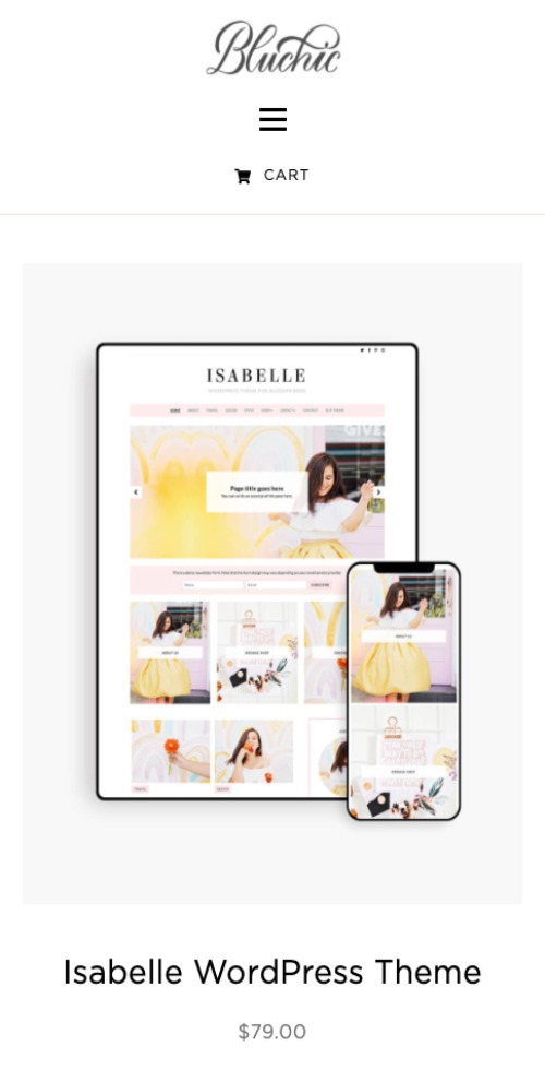 feminine isabelle theme mobile