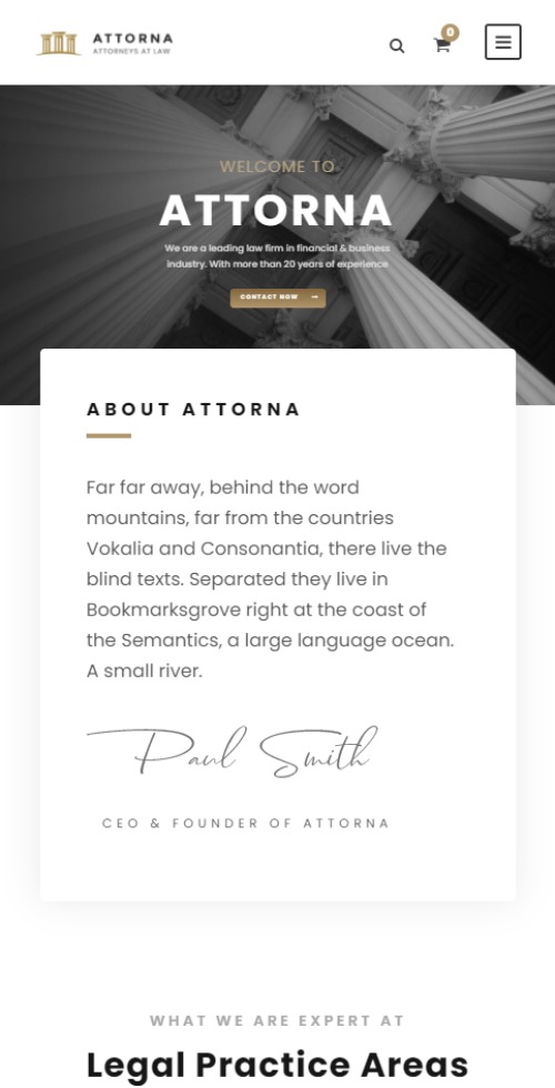 lawyer attorna theme mobile