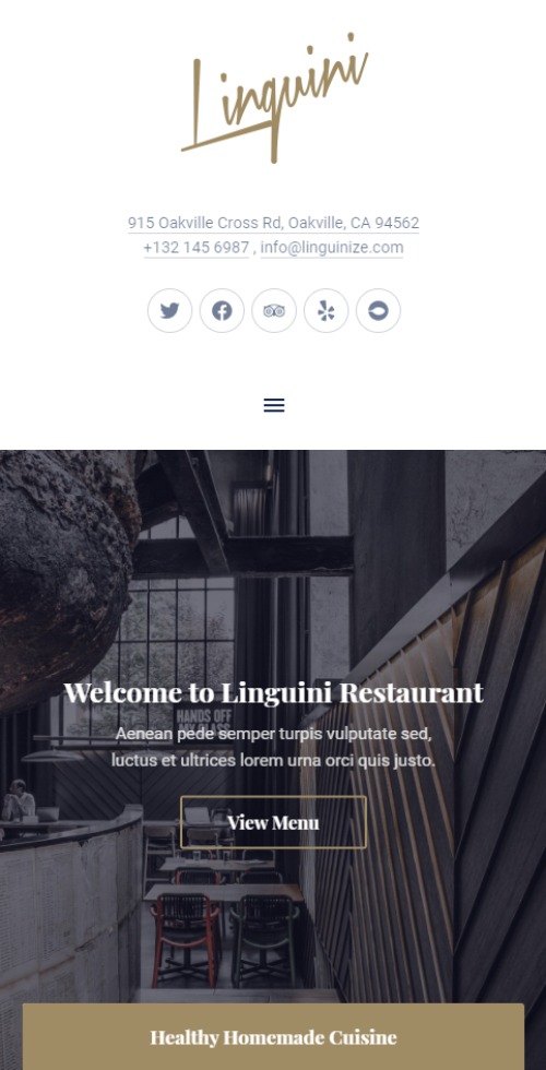 restaurant linguini theme mobile