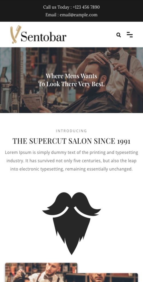 barbershop sentobar theme mobile