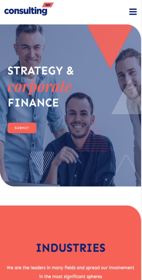 finance consulting theme mobile