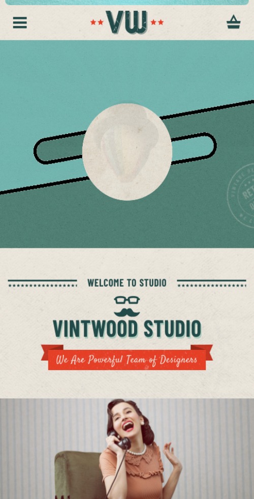 vintage vintwood theme mobile