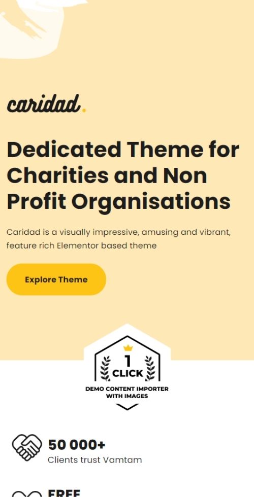 nonprofit caridad theme mobile