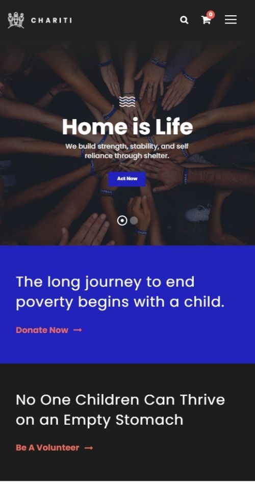 nonprofit chariti theme mobile