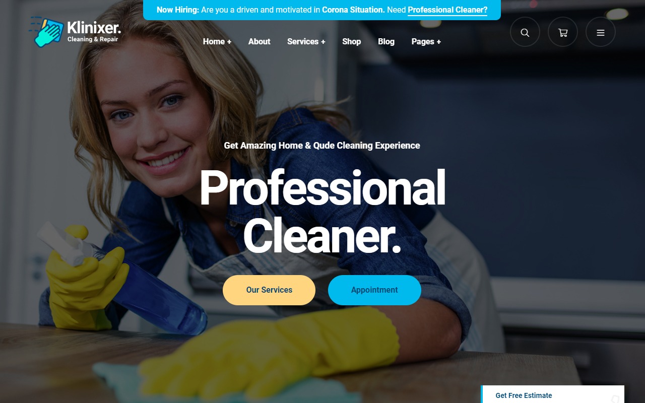 cleaningcompany klinixer theme