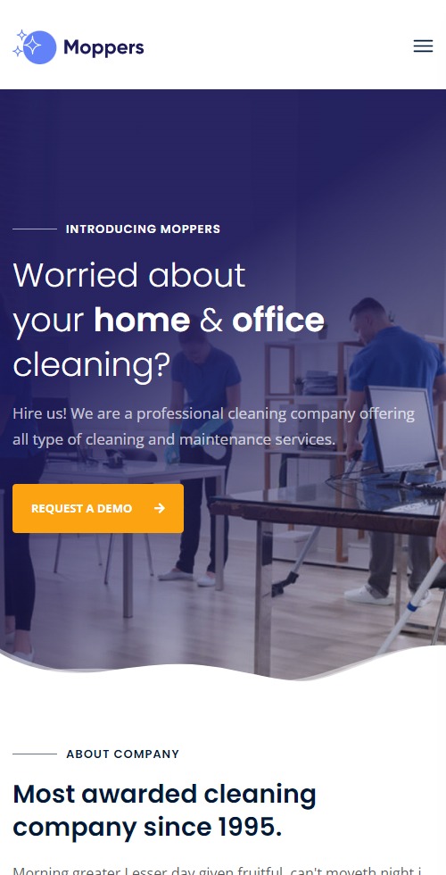 cleaningcompany moppers theme mobile