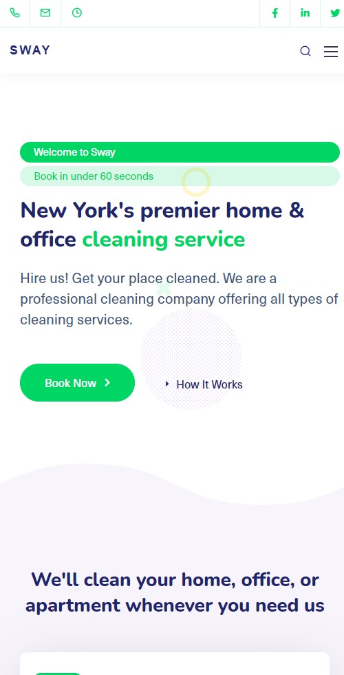 cleaningcompany sway theme mobile