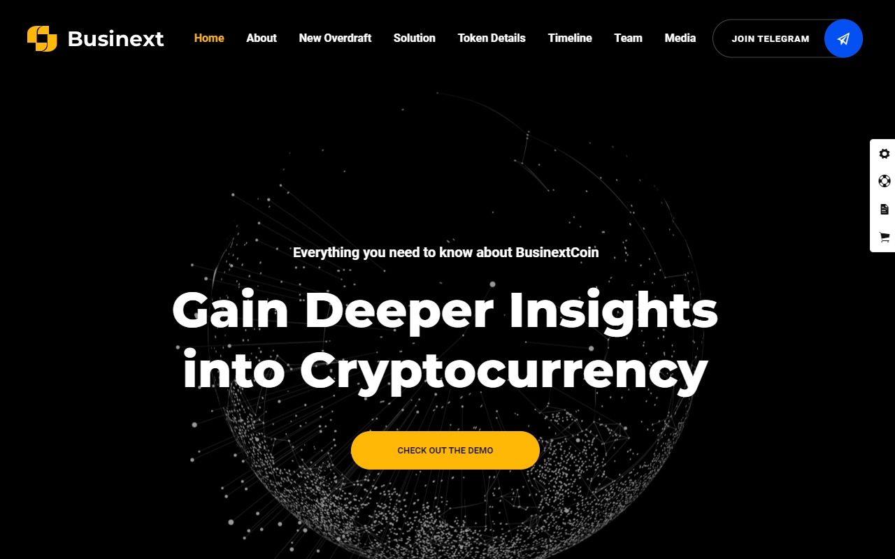 cryptocurrency businext theme