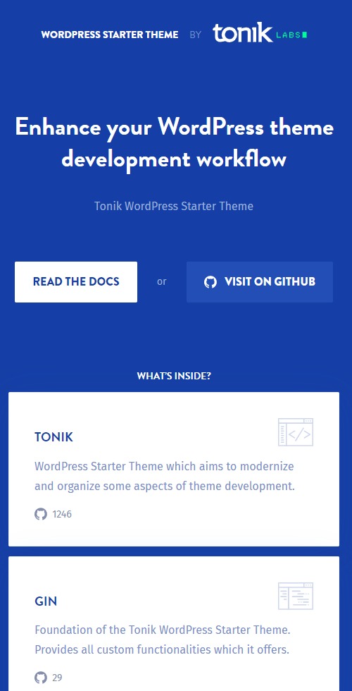 developerthemes tonik theme mobile