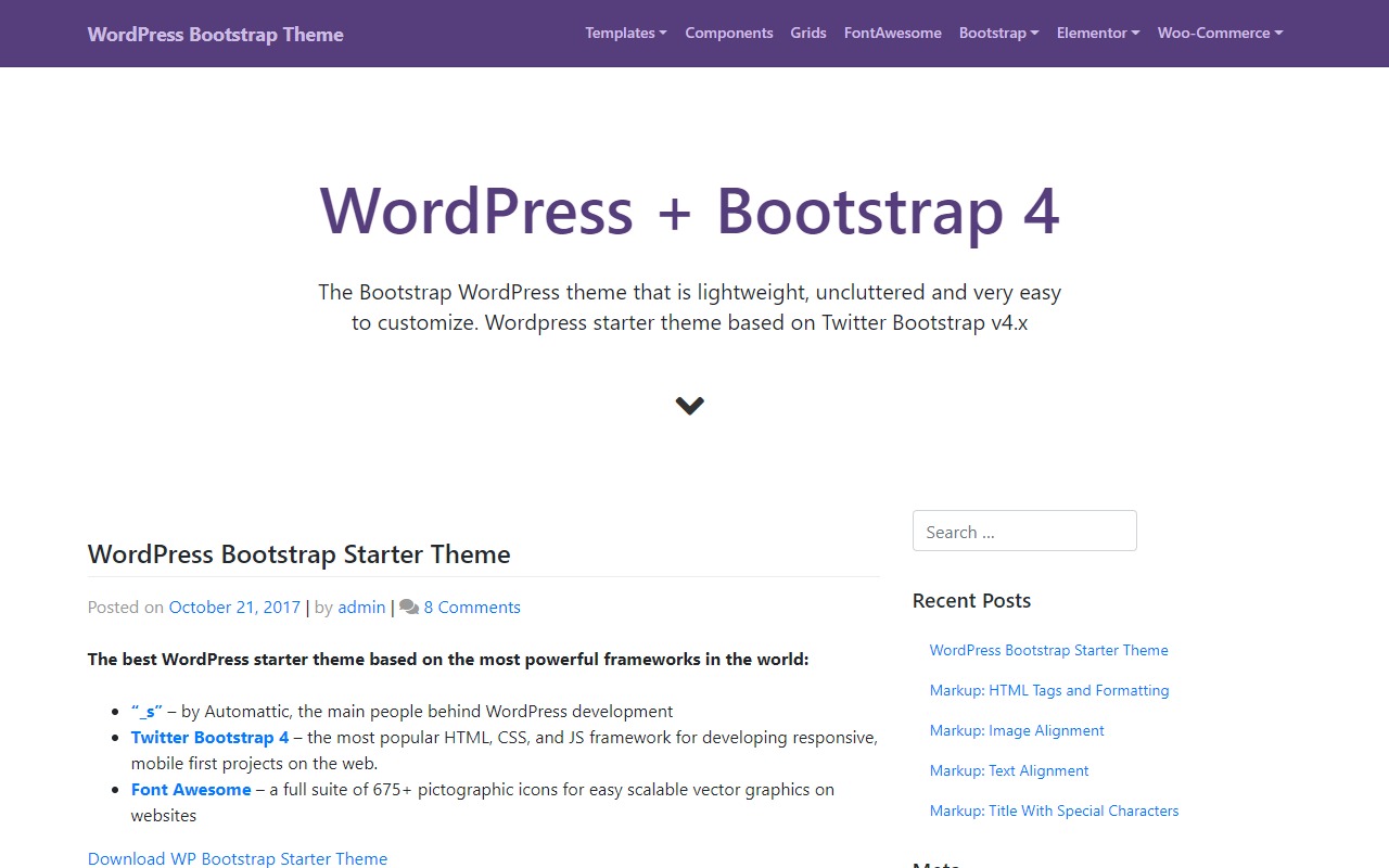 developerthemes wpbootstrapstarter theme