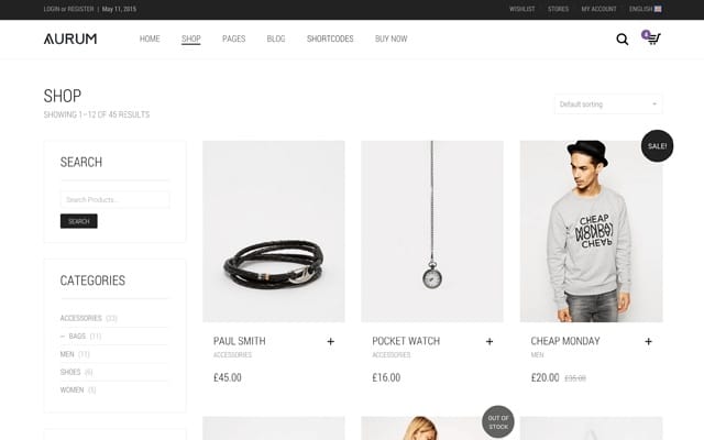 shop sidebar left